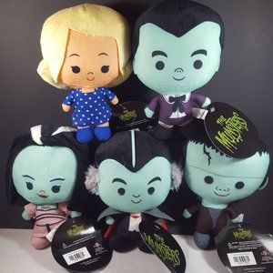 The Munsters 60's TV Sitcom Plush Chibi 7” Complete Set of 5 Stuffed Dolls Toys